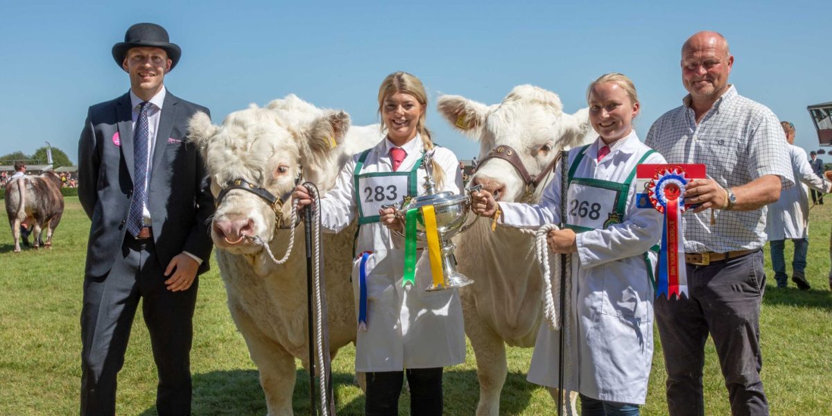 gys25_blythwood-pairs-continental-champions_001 GYS25_Blythwood Pairs Continental Champions_
Charolais Winners L-R, Sponsor, Joe Prosho from Asda, Holywell UncleBob (correct) Maddie Clarke, Handler, Jessop Ugogirl (correct) Ellie Pendleberry, handler with owner John Pendleberry.