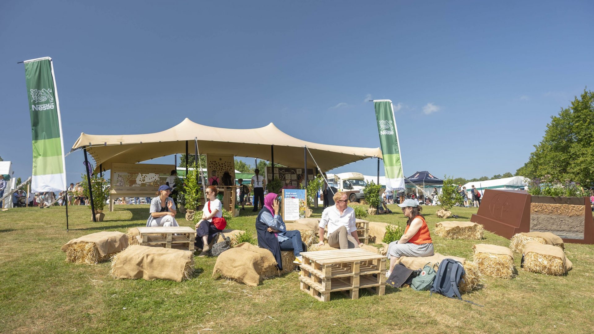 EDITORIAL USE ONLY
General view of Nestle’s Common Ground activation at the 167th Great Yorkshire Show in Harrogate, an interactive space highlighting the role of healthy soil, British farming and regenerative practices in food production. Picture date: Tuesday July 14, 2026. PA Photo. The experience includes a large-scale KitKat display illustrating soil biodiversity and interactive exhibits on sustainable farming, running from July 14 to July 17. Photo credit should read: Rick Walker/PA Media Assignments